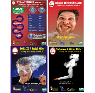 Win Over Tobacco Posters Set  of 4