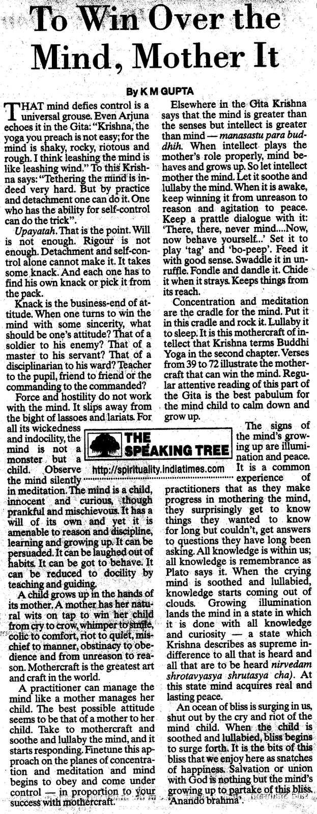 mind article from TOI