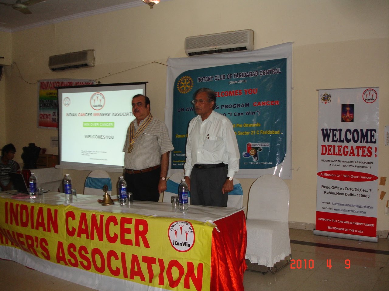 Rotary Club of Faridabad Win over cancer Workshop 9.4.2010
