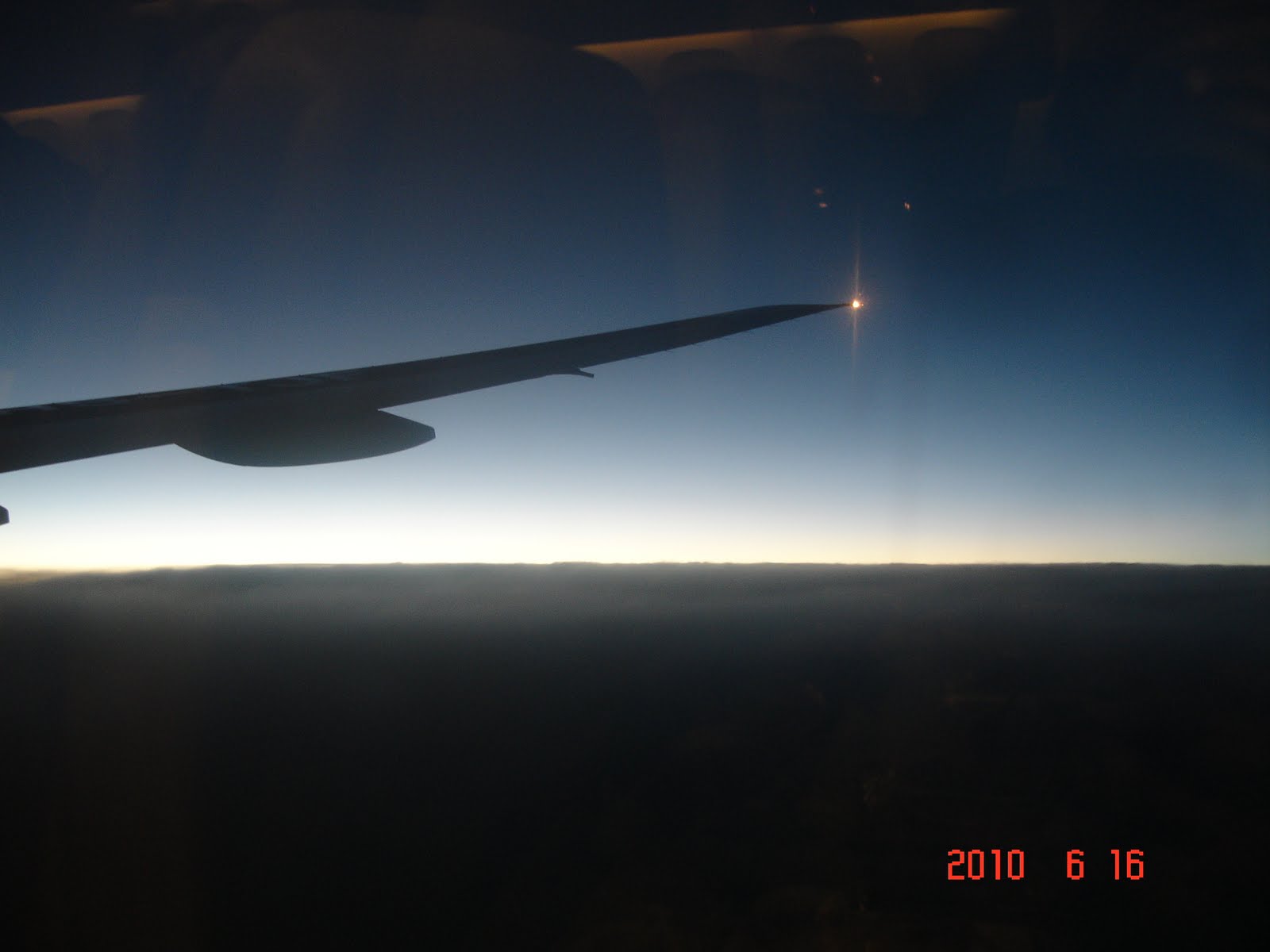 Visit to Seoul NTL – 15.6.2010 Rising Sun at 39000ft above sea level