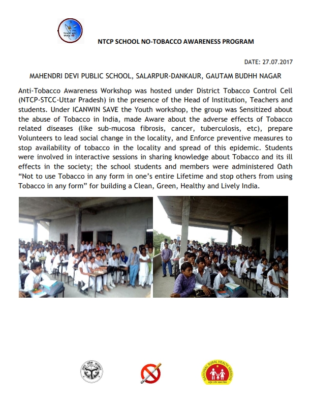 NTCP-STCC-DTCC-SCHOOL TOBACCO AWARENESS